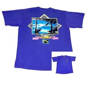 Vintage Pipeline T-Shirt Purple Large Surf Beach Skate Paradise Single Stitch